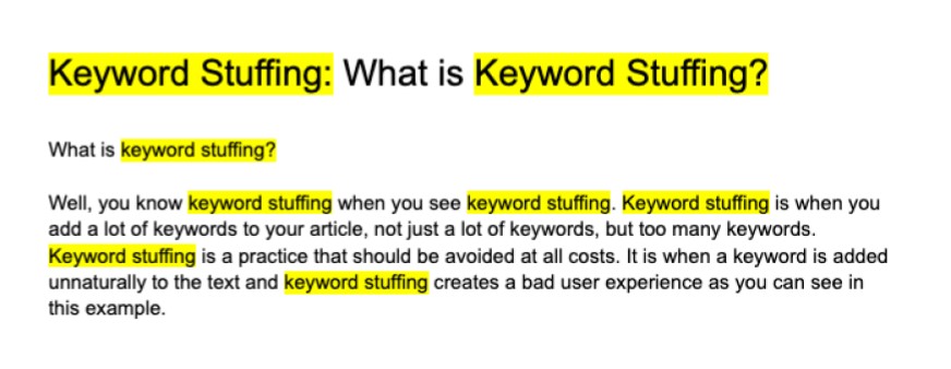 hindari keyword stuffing adalah salah satu Cara Membuat Artikel SEO